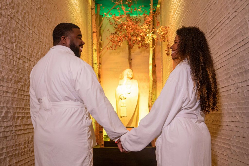 Young couple at The Spa at The Inn of the Mountain Gods.